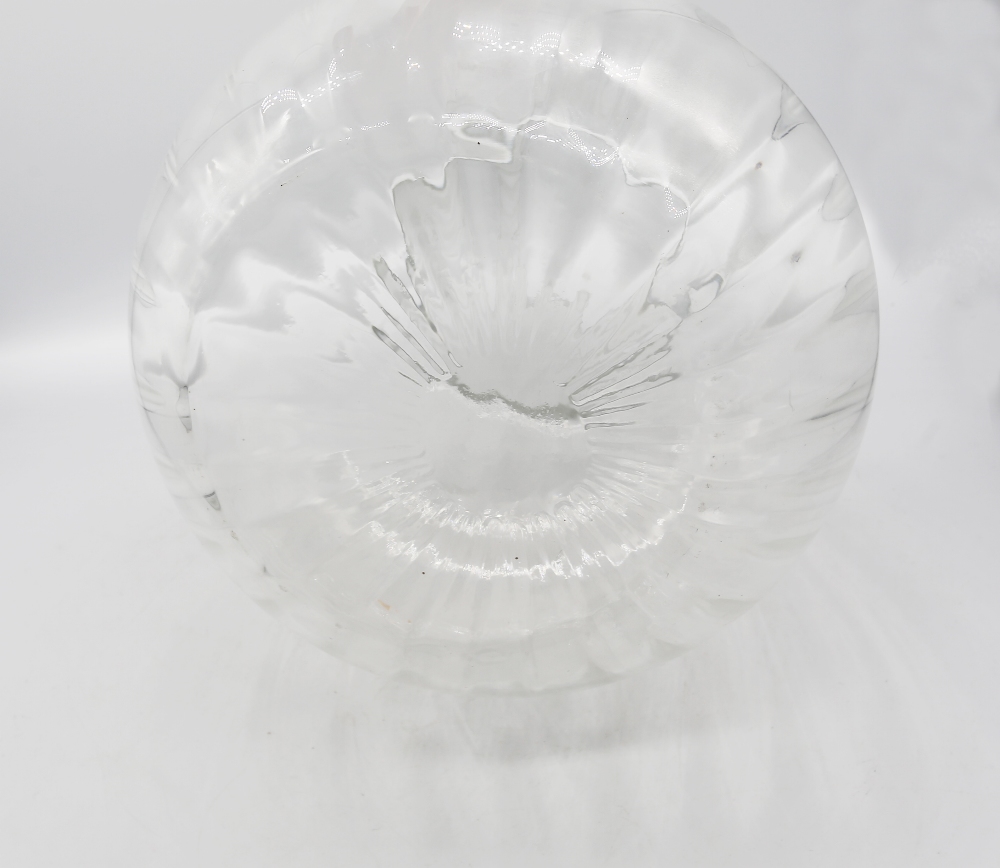 A 19th Victorian smoke bell in glass along with a large glass Victorian fluted onion vase. - Image 2 of 4