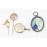 A collection of 18th, 19th century and later jewellery to include a miniature portrait depicting a