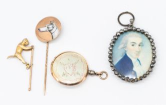 A collection of 18th, 19th century and later jewellery to include a miniature portrait depicting a