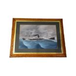 English School (early 20th Century) Portrait of the steam ship Calcutta gouache, 45 x 66cm, framed