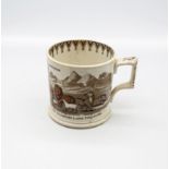 A Robert Goodwin Cobridge mug printed with ‘Mr Van Hamburgh’, surrounded by lions, tigers and