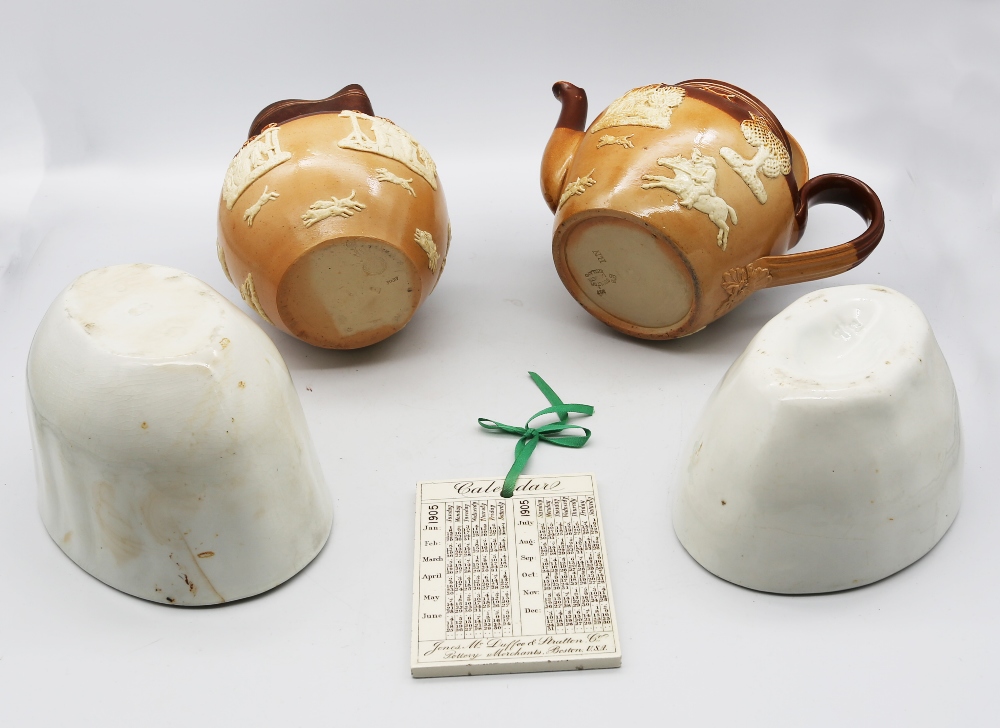 A novelty Jones Mc Duffee & Stratton Co pottery calendar with transfer printed George Stephenson's - Bild 2 aus 6