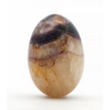 A Blue John egg approx 50mm,  Further details: good minor wear only