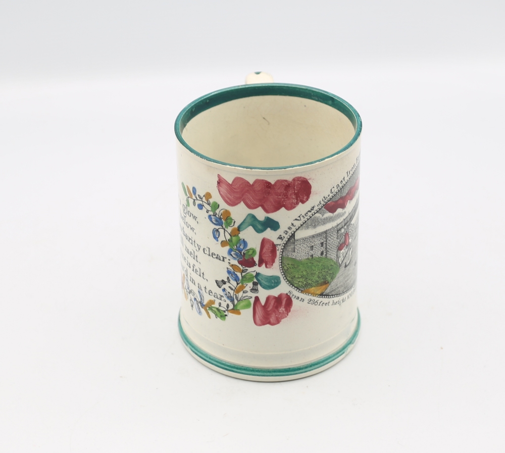 A creamware pottery Frog mug, printed with ‘West view of the cast Iron bridge over the River Wear - Bild 4 aus 7