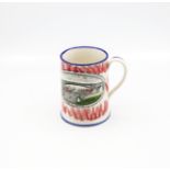 A creamware pottery Frog mug, printed with ‘West View of the Cast Iron Bridge over the River Wear