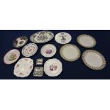 A collection of 19th or 20th century/modern ceramic plates/dishes to include; two pink lustre