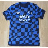 Derby County: A signed Derby County 2023-24 away shirt, signed by twenty-eight members of the