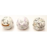 Derby County: A collection of three Derby County signed footballs, dating between 1990s and early