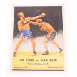 Boxing: A rare Joe Louis v. Max Baer, Yankee Stadium, New York, boxing programme, September 24th,