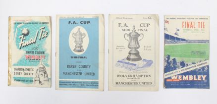 F.A. Cup: A collection of four Football Association Cup programmes to include: Charlton Athletic v