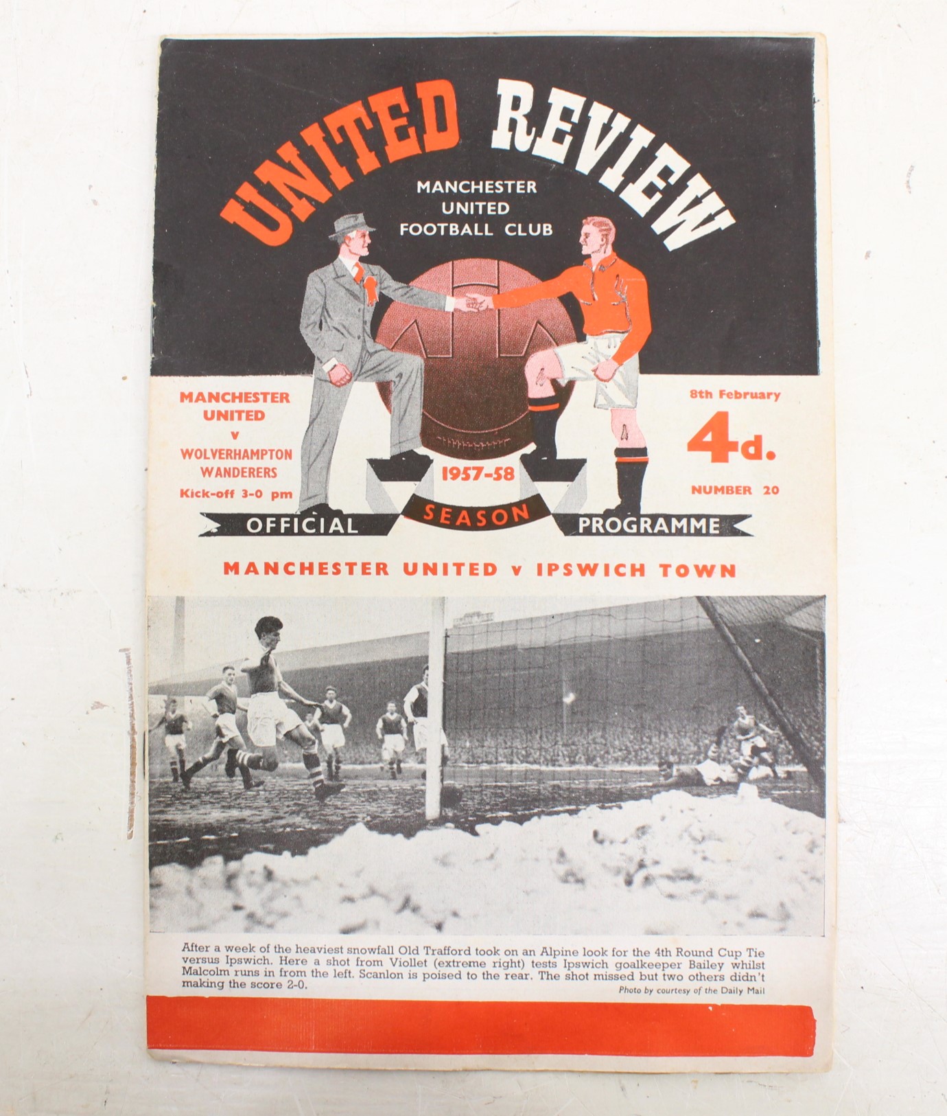 Manchester United: A rare Manchester United v Wolverhampton Wanderers, 8th February 1958