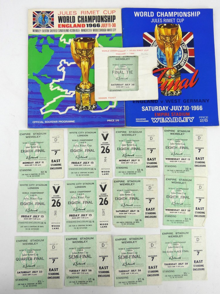 World Cup: A collection of assorted 1966 World Cup tickets, to include at least one ticket for