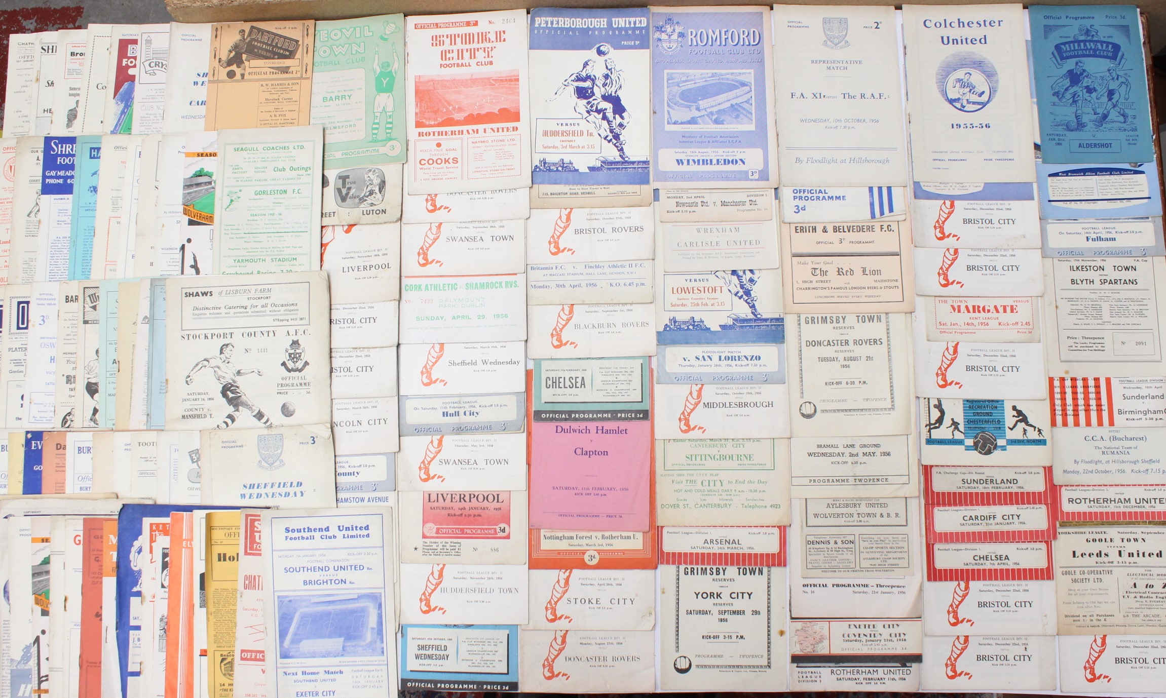 Football: A collection of assorted football programmes, dated 1956 to include Rotherham United
