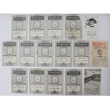 Derby County: A collection of sixteen 1953-1954 Derby County home and away programmes. Condition
