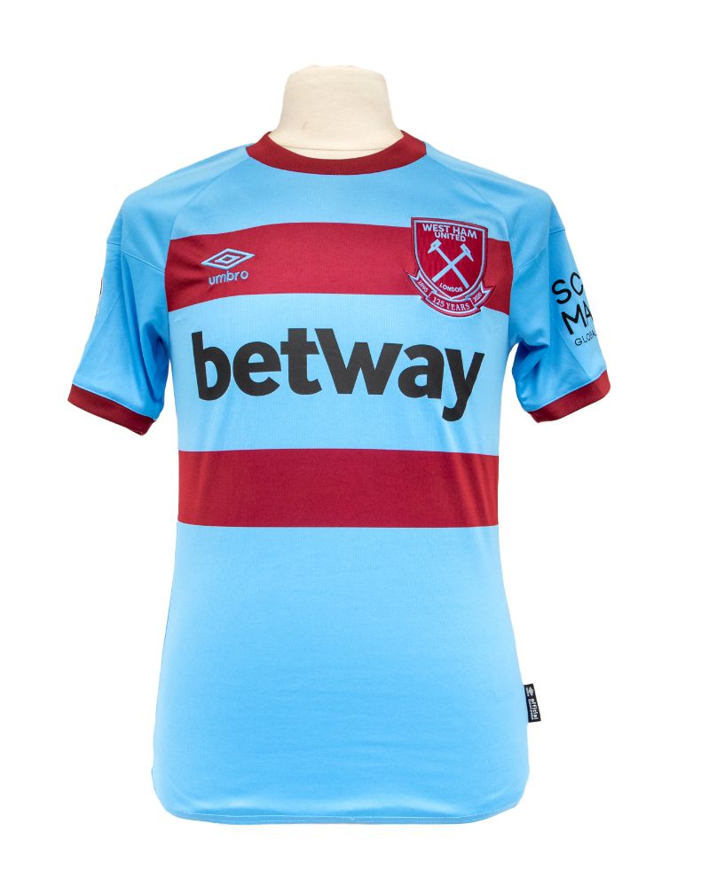 West Ham United: A West Ham United, match-worn, Jesse Lingard, short-sleeved away football shirt,