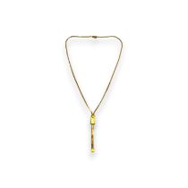 An Italian zip form necklace, marked 750 with Italian goldsmith marks. Tests as 18ct gold. With