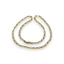 A 375 stamped paperclip necklace chain, testing as 9ct gold. Approximate weight 18.00 grams.