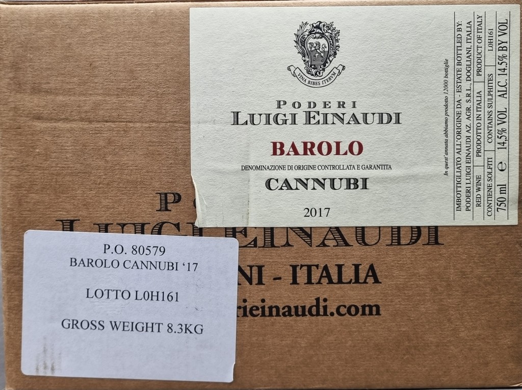 Luigi Einaudi Cannubi 2017 Barolo - 6 Bottles Original Cardboard Crate Wines recently released, duty - Image 2 of 3