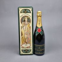 Moet & Chandon 1988 Vintage Champagne in "Alphonse Mucha" limited edition tin