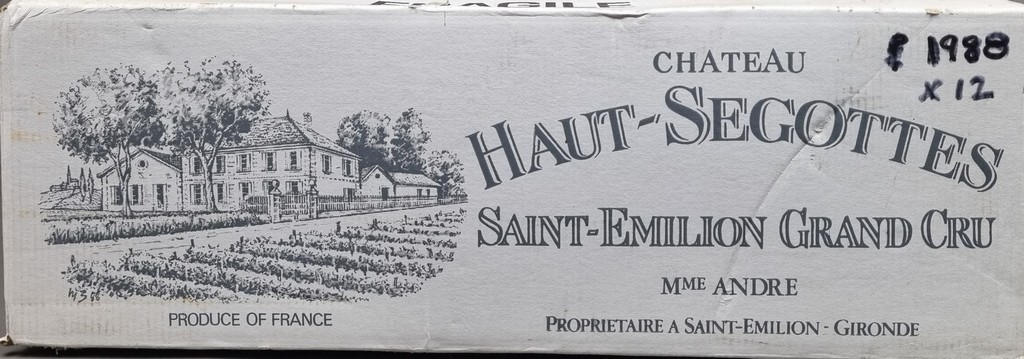 Chateau Haut-Segottes 1988 Saint-Emilion Grand Cru - 12 Bottles in Original Cardboard Case This - Image 2 of 2