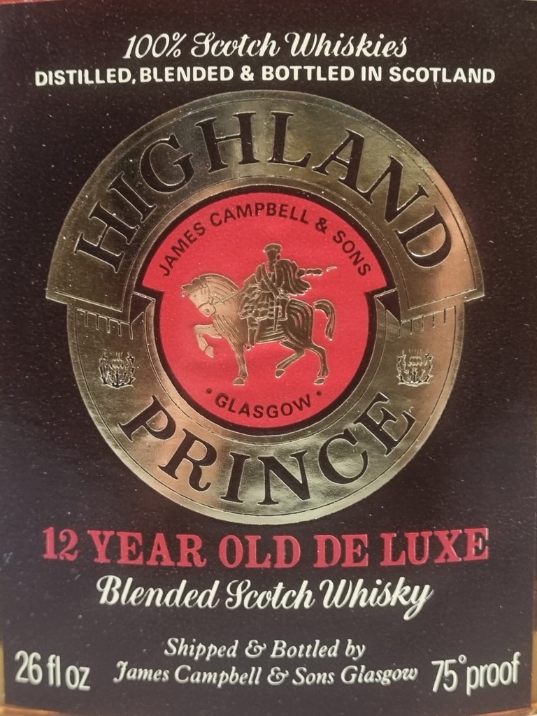 2 Bottles Blended Whisky to include: Highland Prince 12 Year Old 1970's 26 Fl Oz/75 Proof Bells - Image 2 of 3