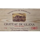 Chateau Du Glana 1983 Saint-Julien 12 Bottles OWC This lot comes from the esteemed collection of a