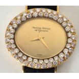 A Montre Royale de Geneve 18ct. gold ladies quartz wrist watch, c.1981, having signed circular