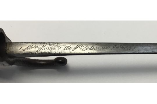 A French 1866 pattern Chassepot bayonet, dated St Ettienne 1870 to the flattened spine of the blade. - Image 5 of 5