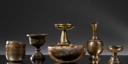 SIX LAMPS AND BOWLS