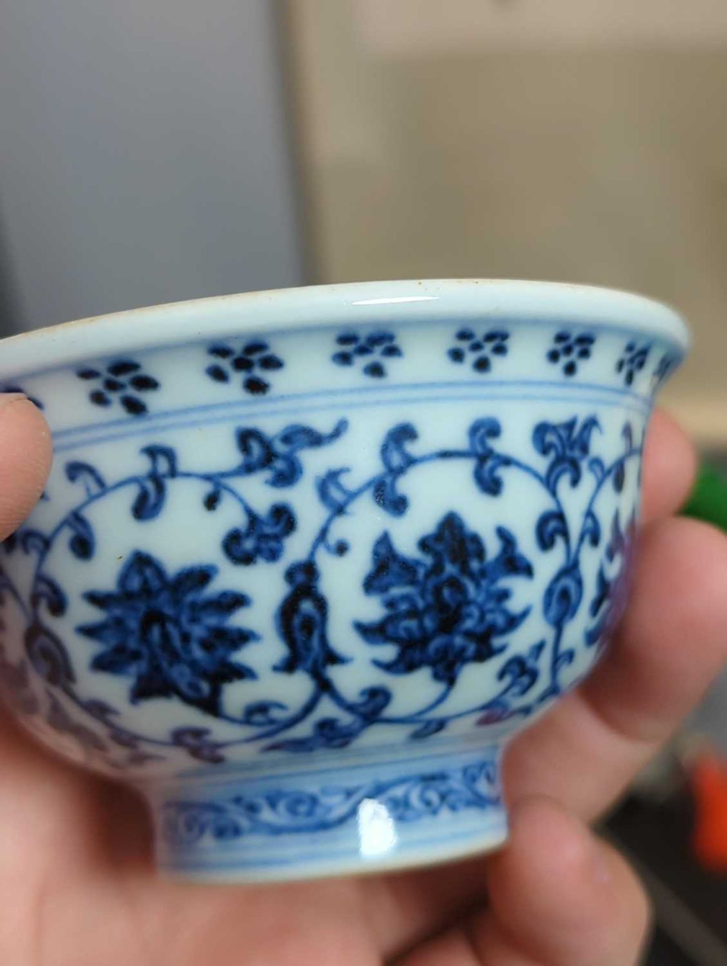 BLUE AND WHITE LOTUS BOWL - Image 12 of 12