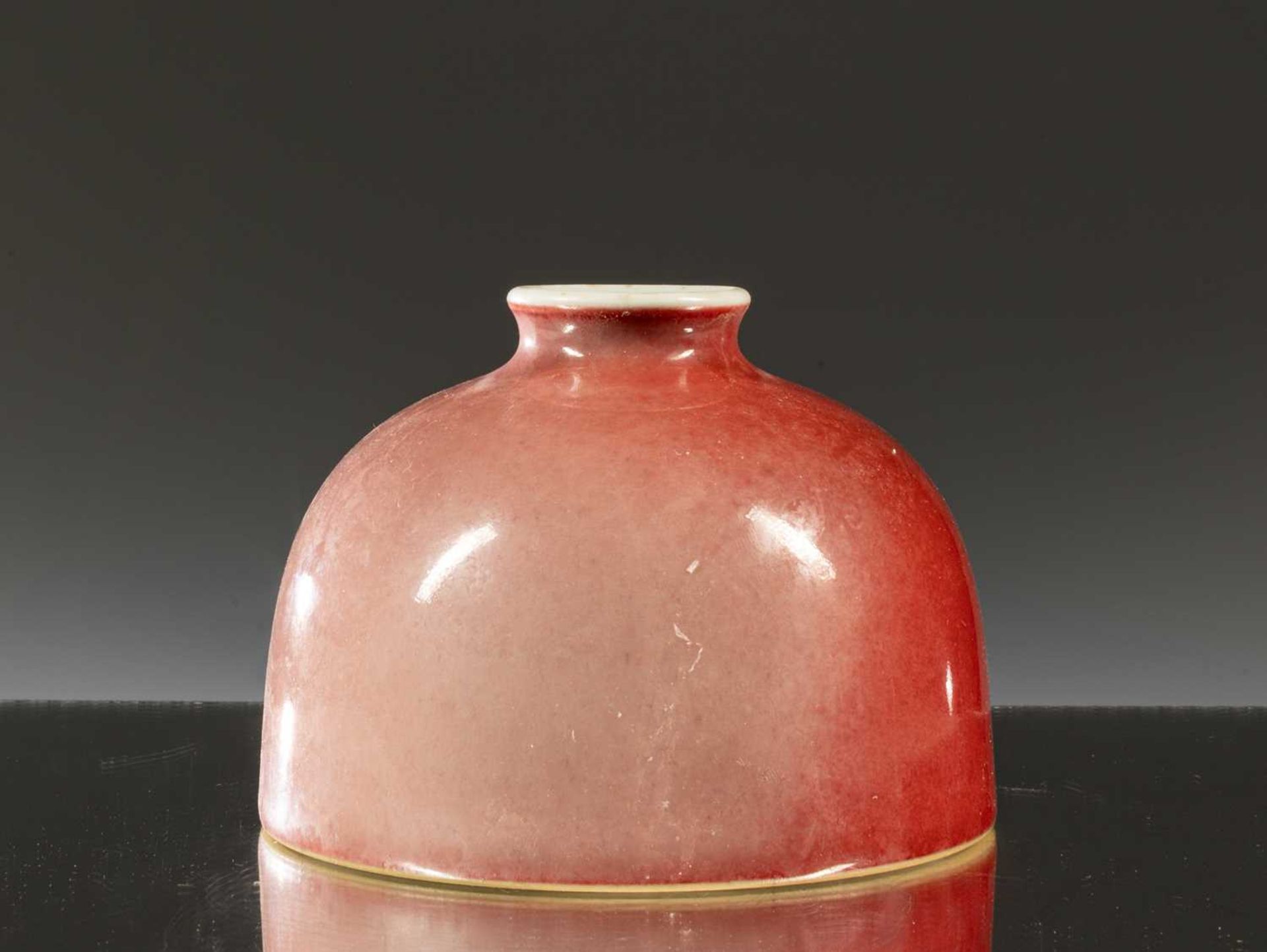 A FINE PEACHBLOOM-GLAZED BEEHIVE WATER POT