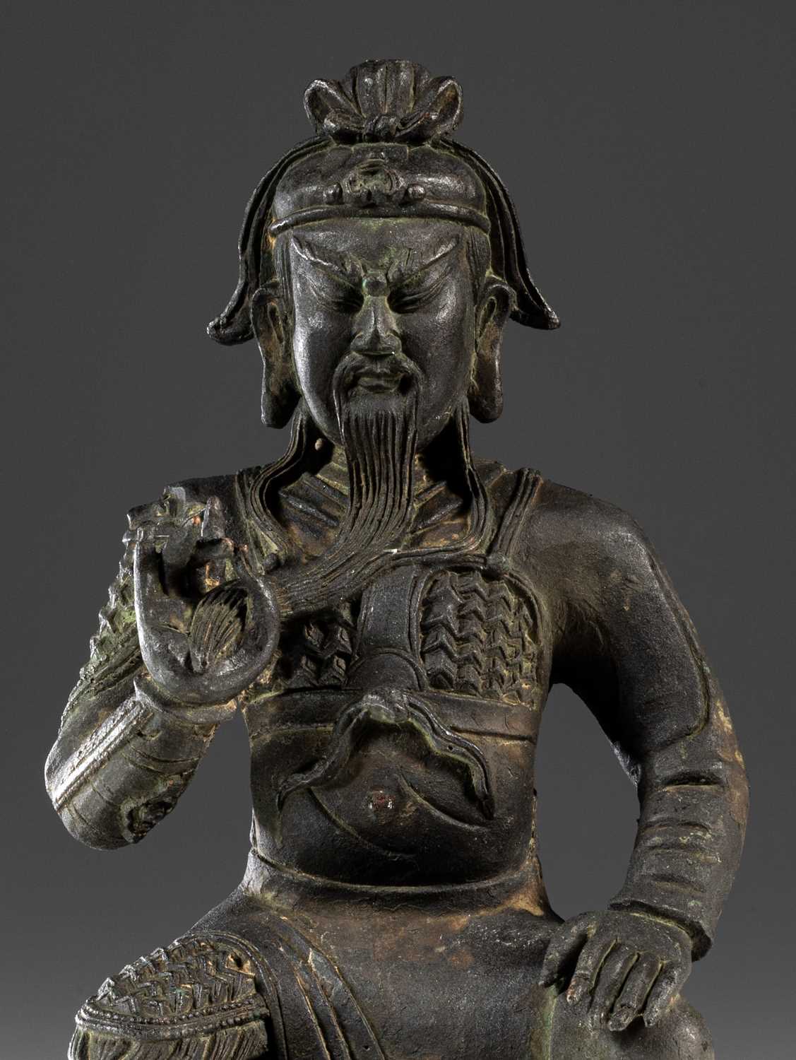 CHINESE SCULPTURE DEPICTING GUANDI , THE GOD OF WAR - Image 6 of 15