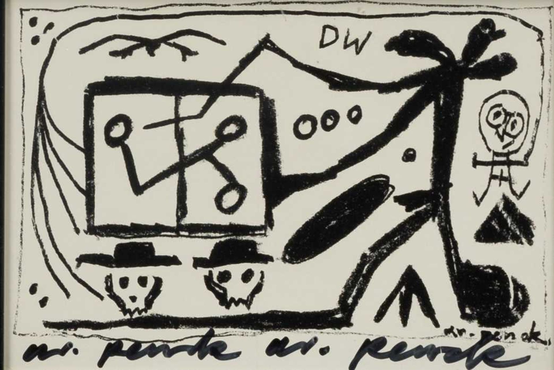 Zwei Postkarte , A. R. Penck (1939 Dresden - ) - Image 4 of 5