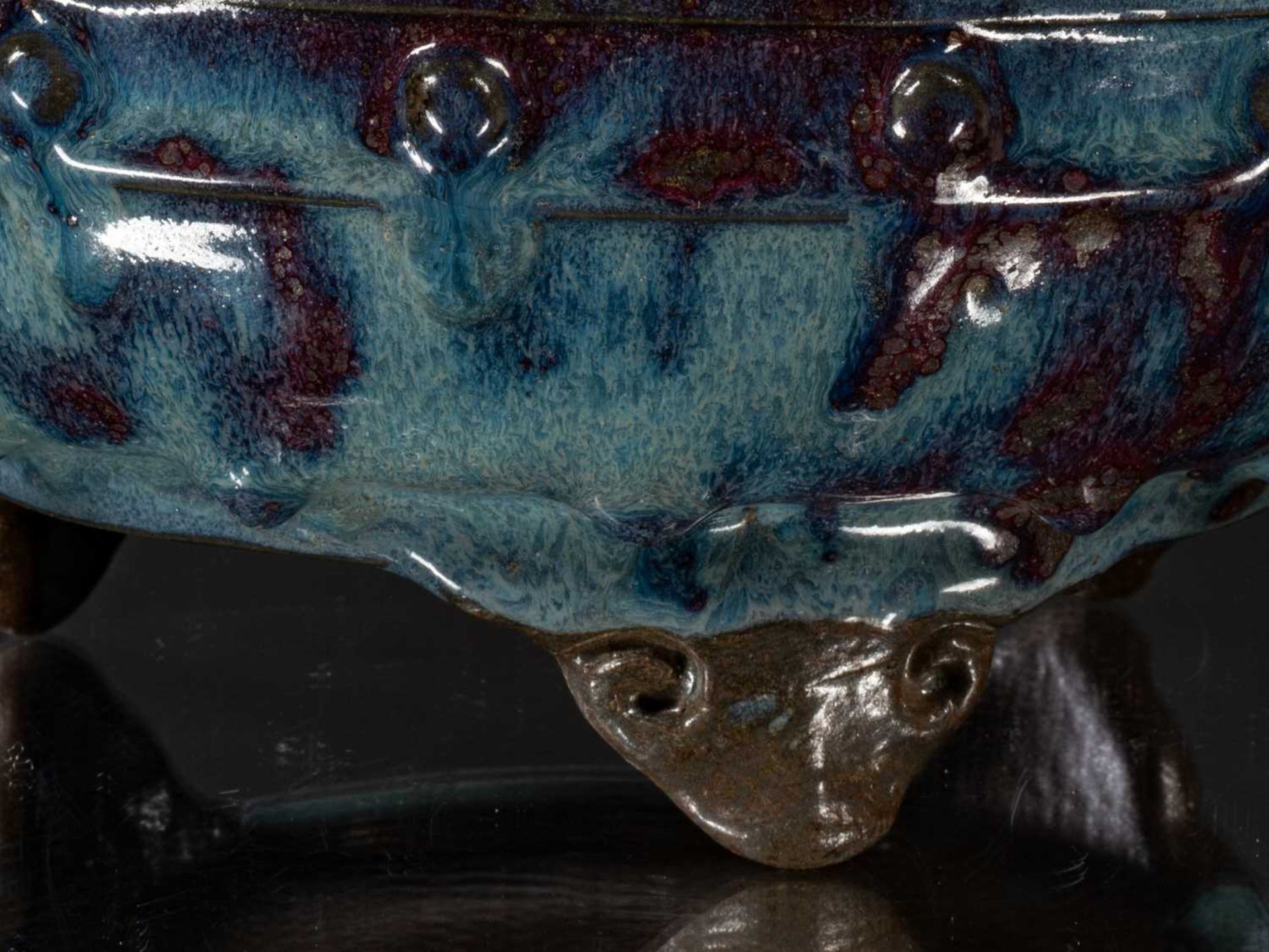VERY RARE "NUMBER FIVE" JUN TRIPOD NARCISSUS BOWL - Image 5 of 5