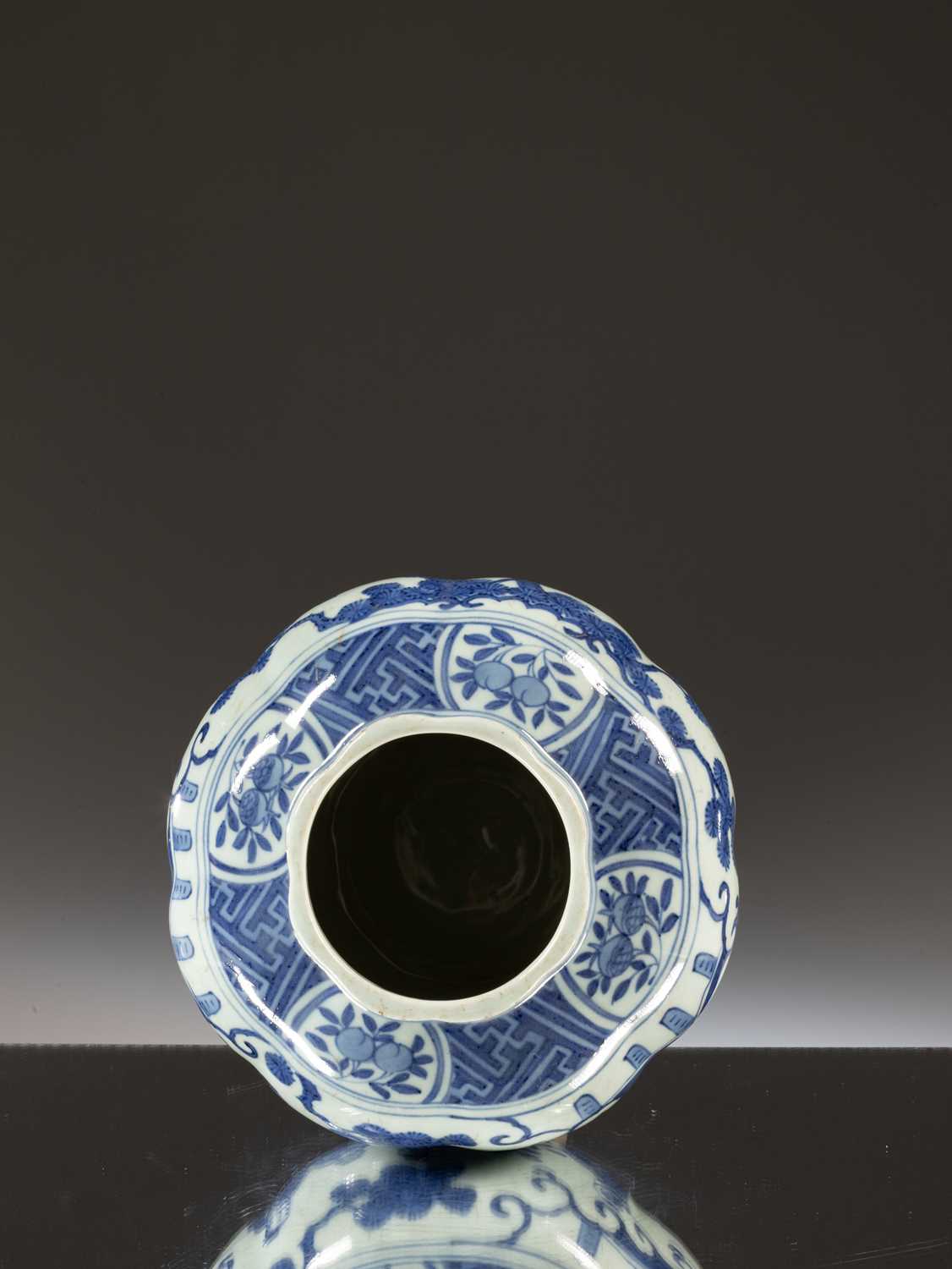 BLUE AND WHITE FIGURAL JAR - Image 4 of 12