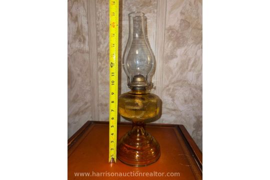 Vintage Eagle Amber Glass Kerosene Oil LAMP 1890-1900 - Image 12 of 12