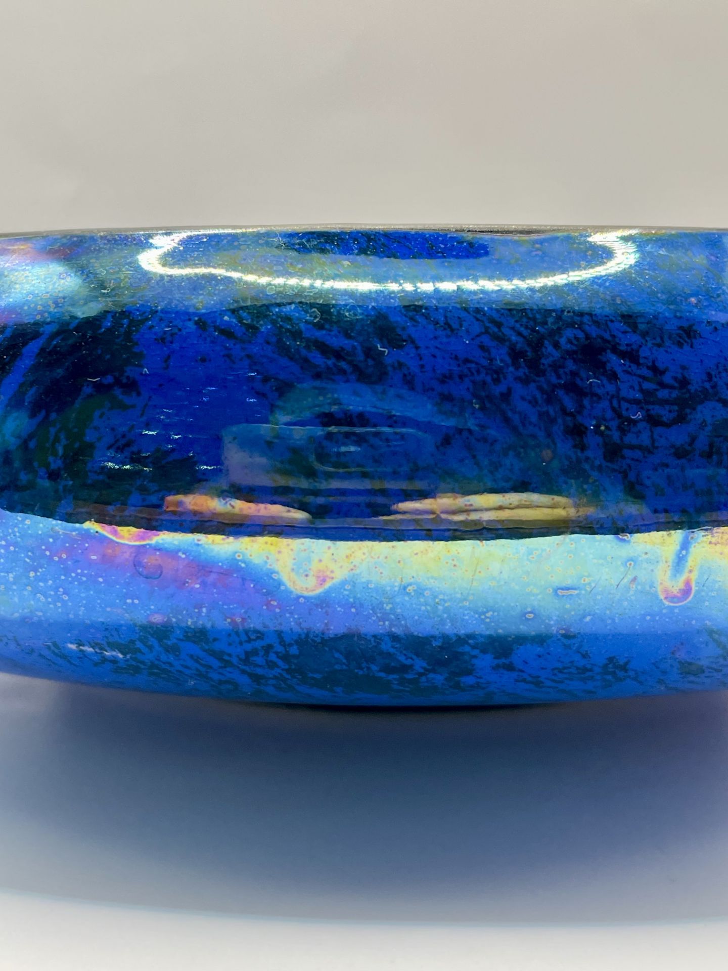 Large Burslem 1920s irridescent blue bowl stunning piece.  - Image 8 of 12