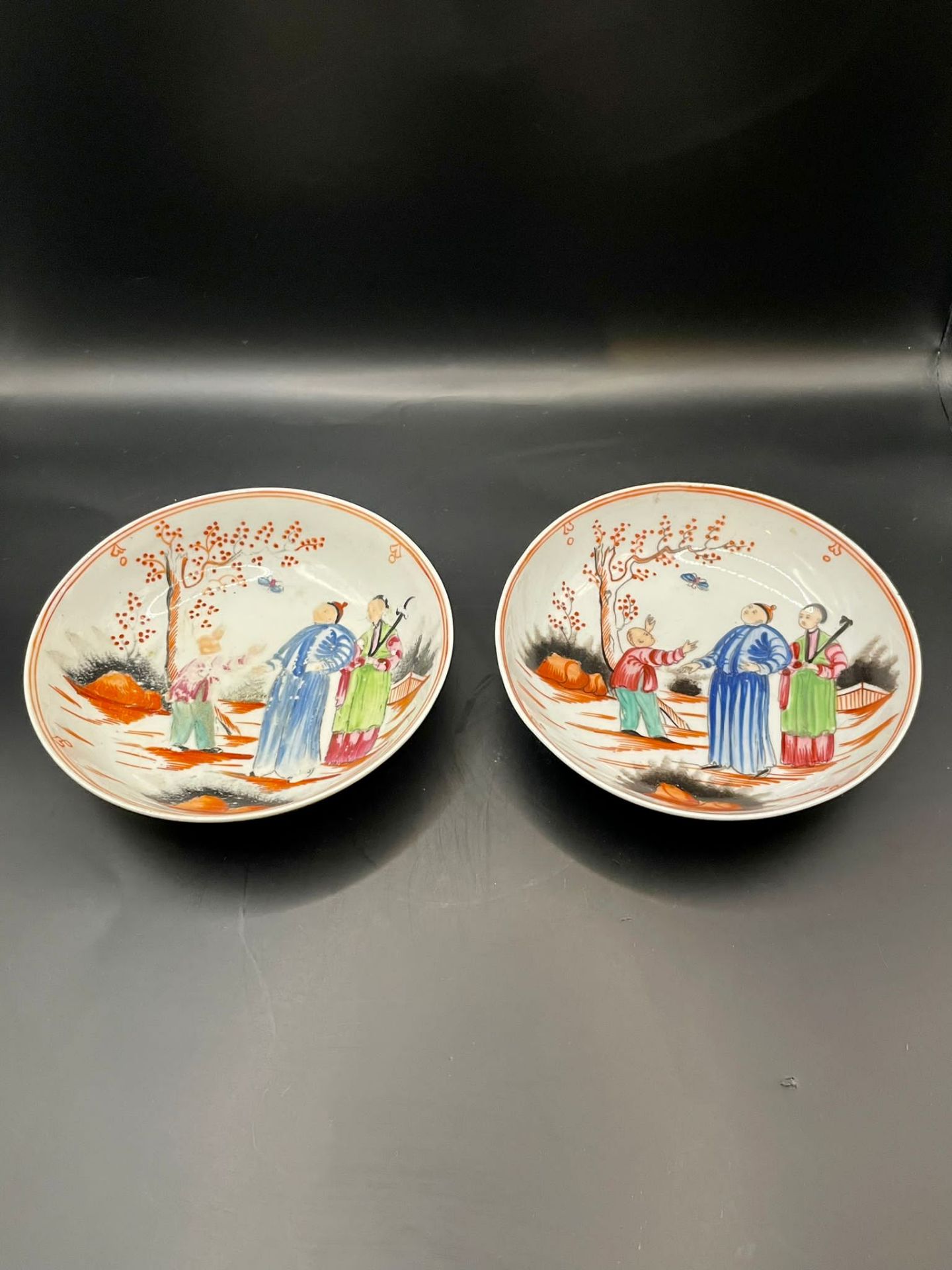 The boy and Butterfly Tea Saucers 1790-1795 one in great condition but the other slightly worn pleas - Image 3 of 18