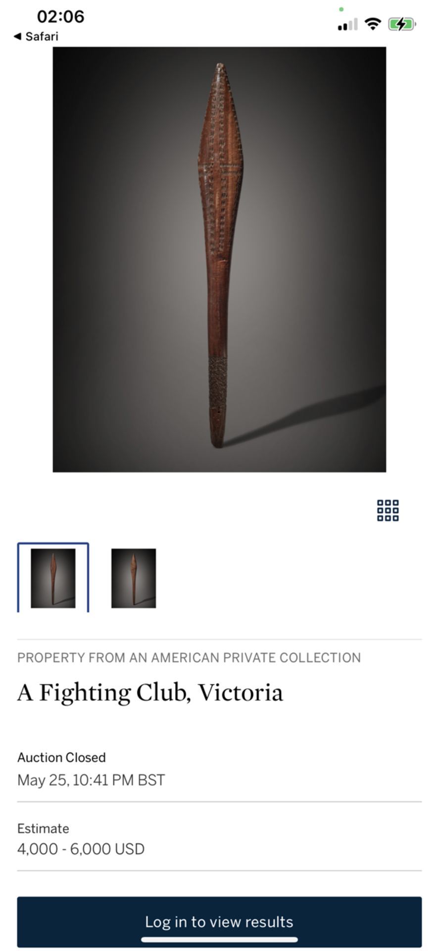 ANTIQUE AFRICAN TRIBAL WOODEN CLUB - Image 9 of 9