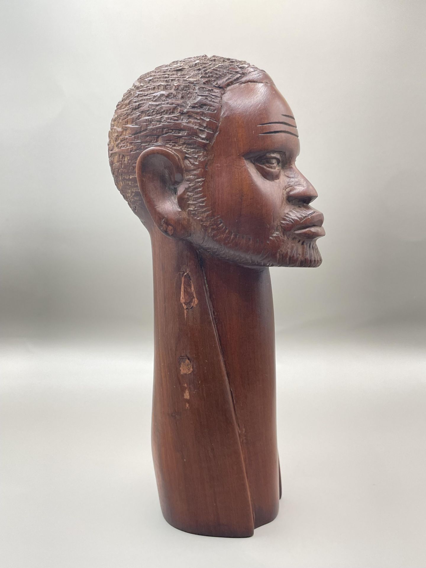 African Kikuyu Tribe Handcarved Wood Head - Image 6 of 9