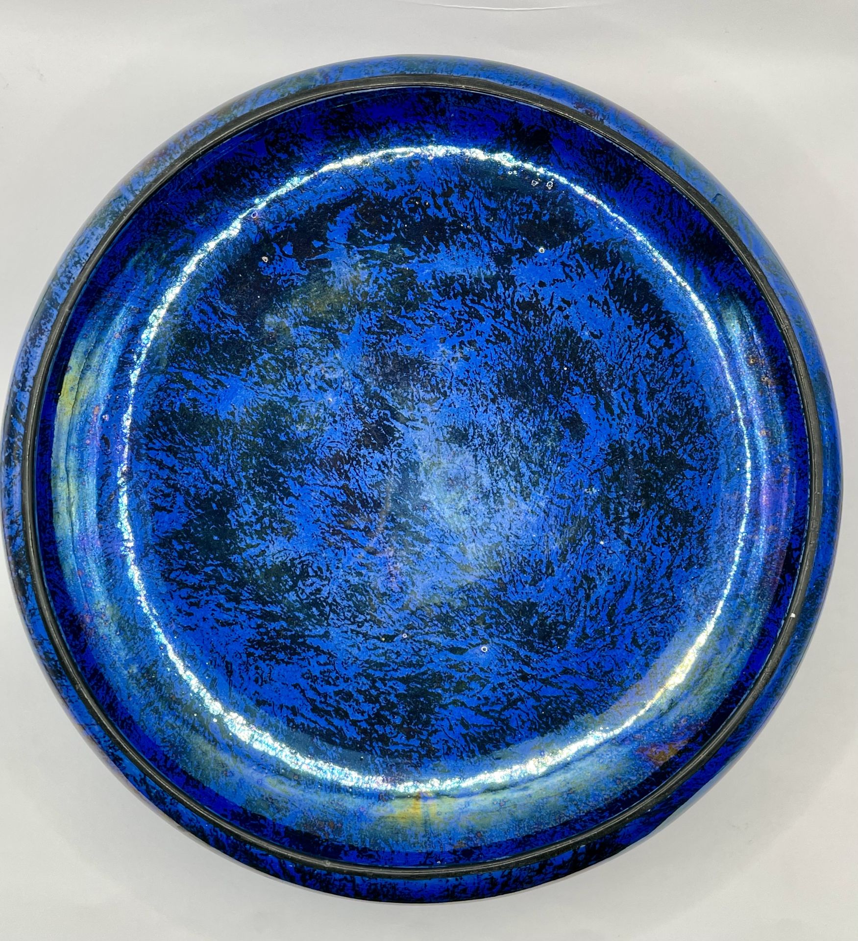 Large Burslem 1920s irridescent blue bowl stunning piece.  - Image 4 of 12