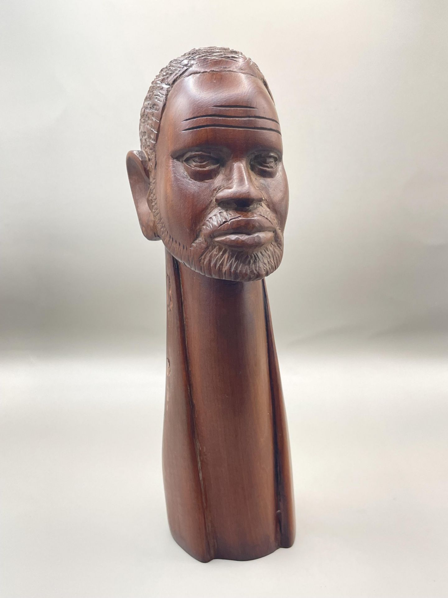 African Kikuyu Tribe Handcarved Wood Head - Image 5 of 9