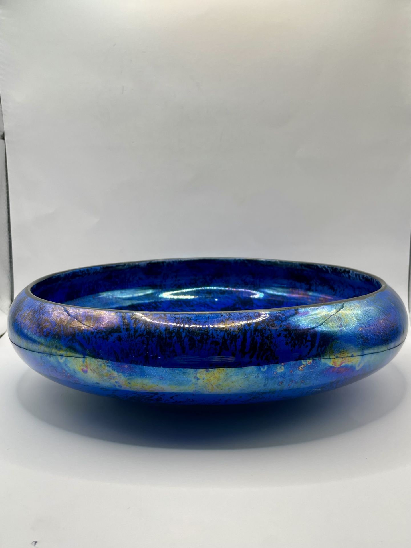 Large Burslem 1920s irridescent blue bowl stunning piece.  - Image 2 of 12