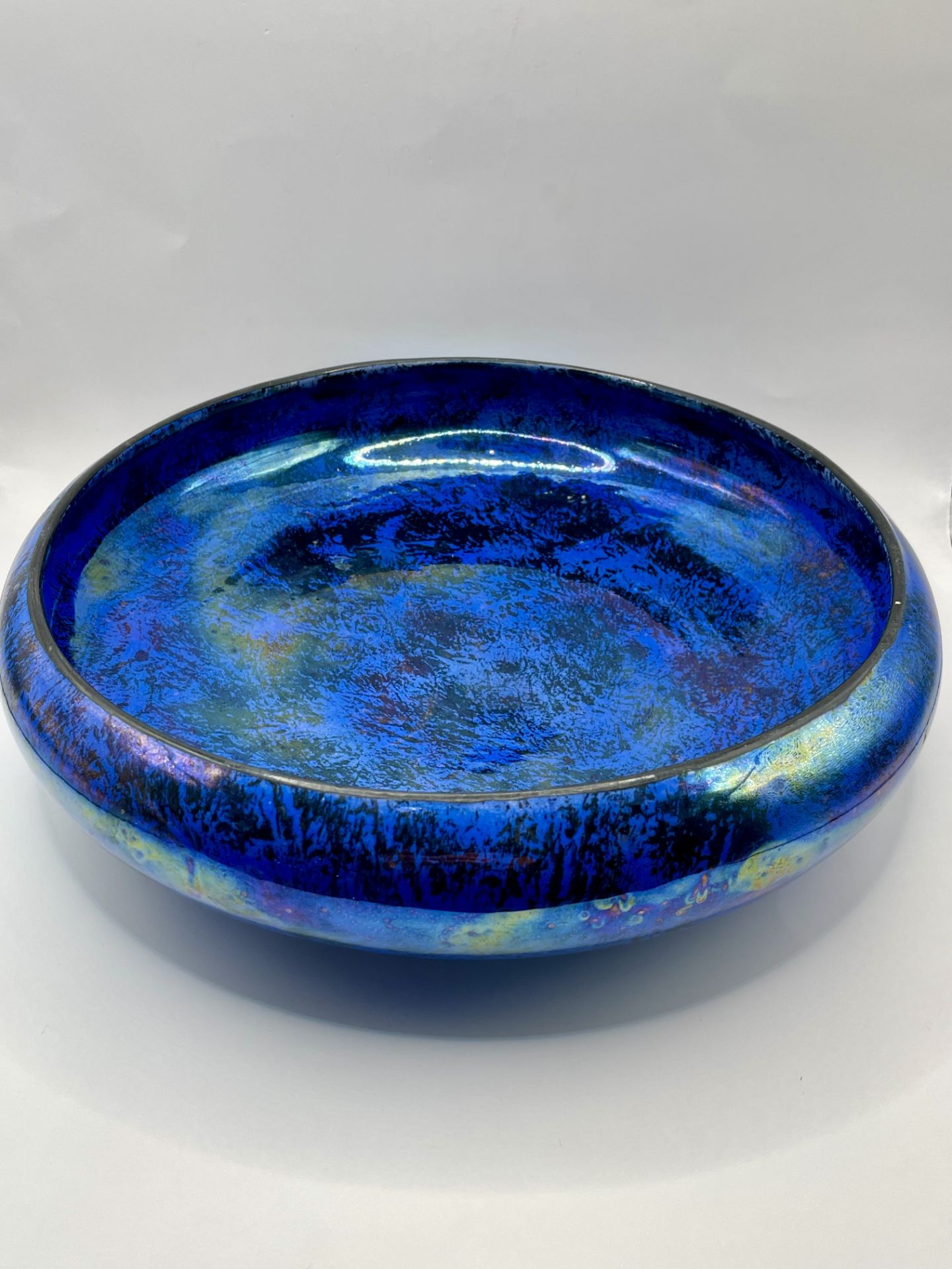 Large Burslem 1920s irridescent blue bowl stunning piece. 