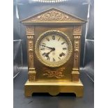 Late 19th century Brass Ansonia American mantel clock with lovely bevelled glass casing. 