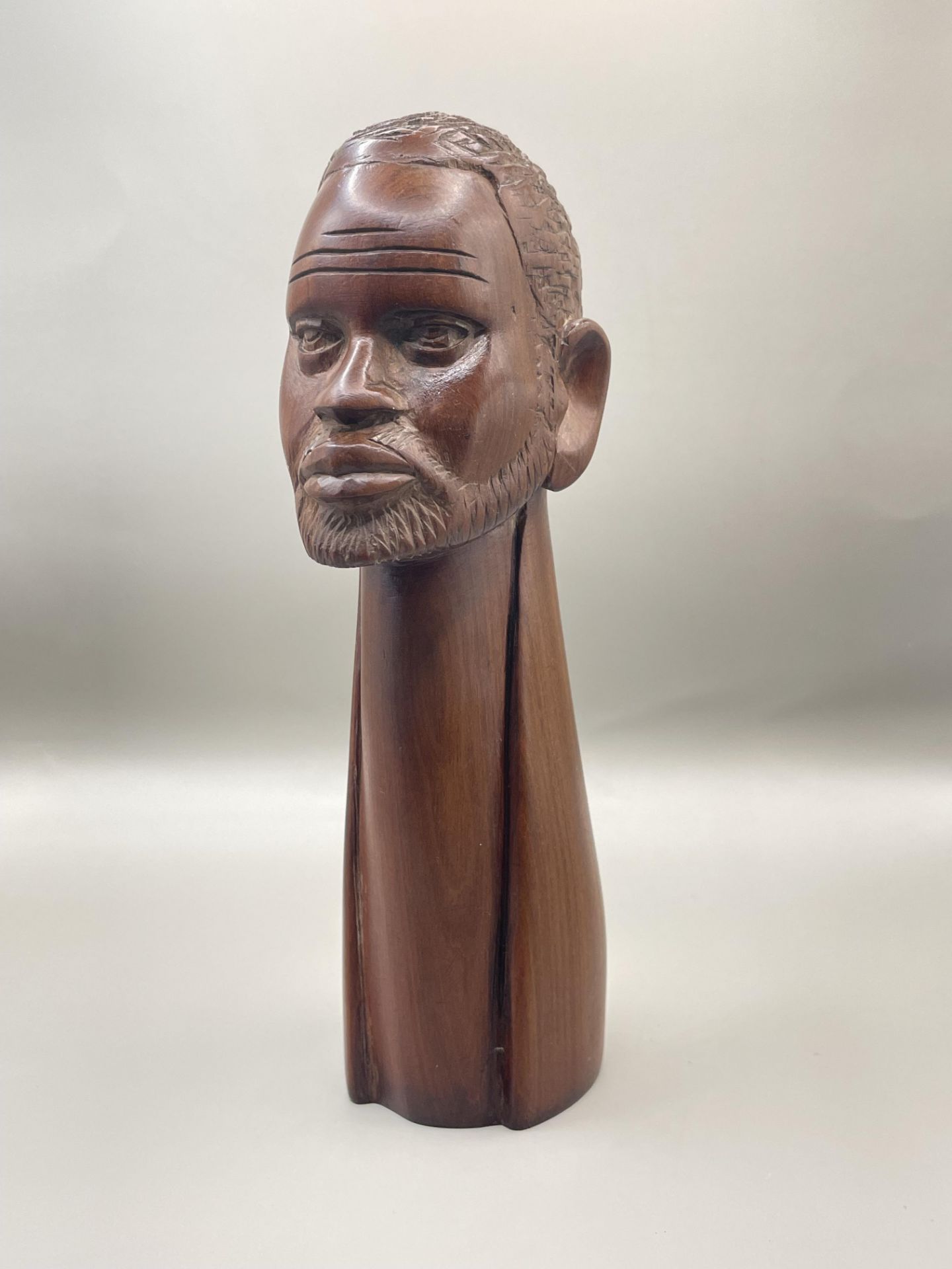 African Kikuyu Tribe Handcarved Wood Head - Image 4 of 9