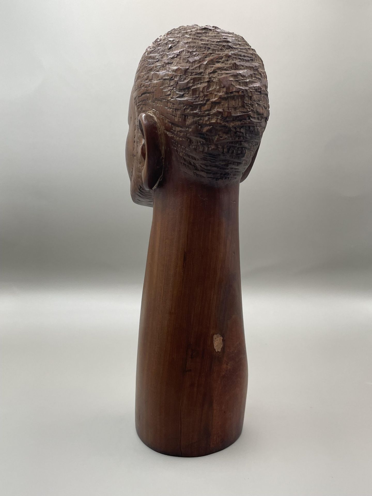 African Kikuyu Tribe Handcarved Wood Head - Image 8 of 9