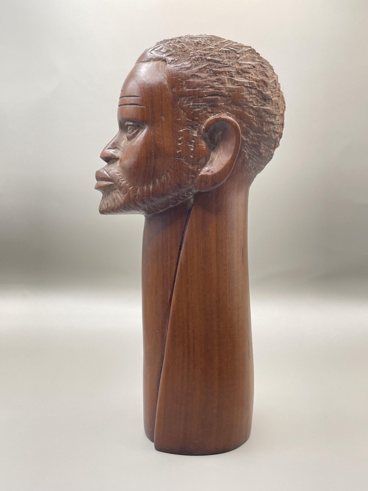 African Kikuyu Tribe Handcarved Wood Head - Image 2 of 9