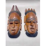 Two Vintage mid century Antelope African Masks. Great condition and a pair.