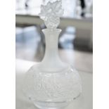 Lalique Versailles Decanter & Marble Base Numbered Edition Frosted Crystal Clear